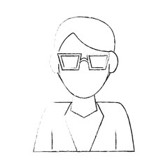 Man avatar with glasses cartoon icon vector illustration graphic design