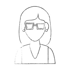 Woman avatar with glasses cartoon icon vector illustration graphic design