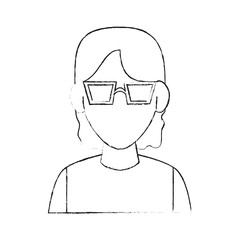 Woman avatar with glasses cartoon icon vector illustration graphic design