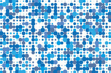 Dotted background with circles, dots, point different size, scale. Halftone pattern.