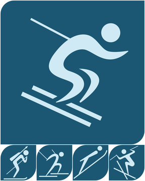 Winter sport icons set