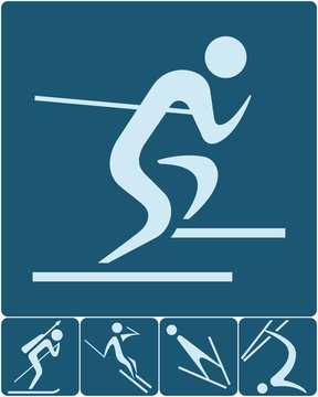 Winter sport icons set