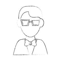 Businessman avatar cartoon icon vector illustration graphic design