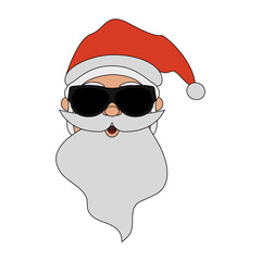 Santa claus with sunglasses icon vector illustration graphic design
