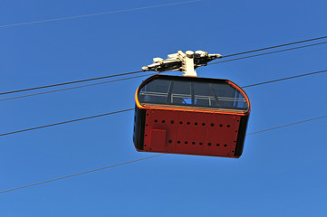 Cable car in the blue sky