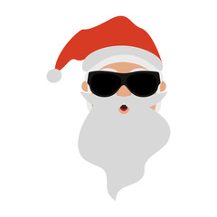 Santa claus with sunglasses icon vector illustration graphic design
