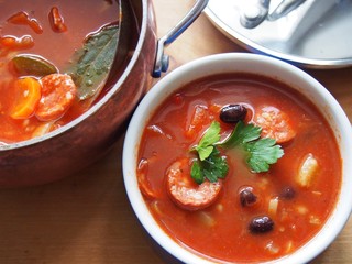 Chorizo and tomato soup