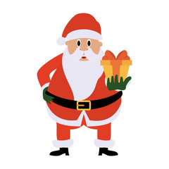 Santa claus with gift box icon vector illustration graphic design