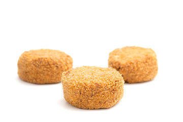 Lushious Battered Crab Cakes Isolated on a White Background