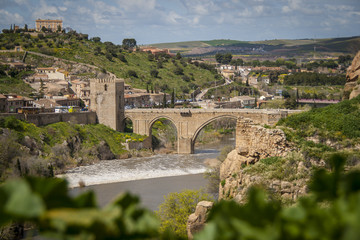 Fototapeta na wymiar Puente de San Martin bridge over the Tagus river in Toledo, Spain