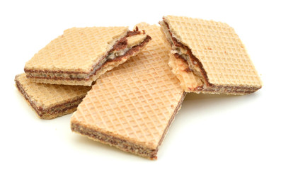 Wafer sticks on white background