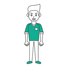 Young man cartoon icon vector illustration graphic design