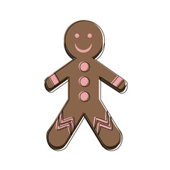 Gingerbread cookie isolated icon vector illustration graphic design