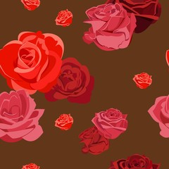  red roses, seamless pattern