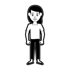 Young woman cartoon icon vector illustration graphic design