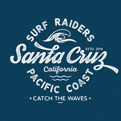 Santa Cruz Surf Raiders - Vintage Tee Design For Print