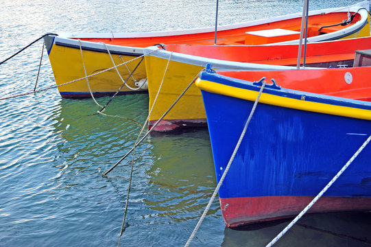 Colorful Fisher Boats In The Water