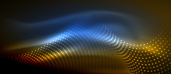 Obraz premium Glowing abstract wave on dark, shiny motion