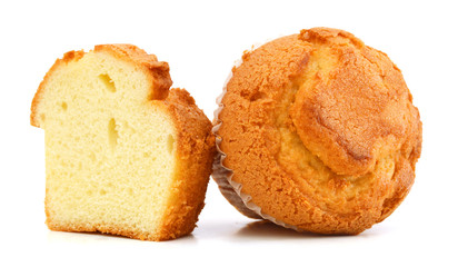Muffins on the white background