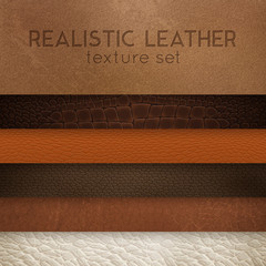 Leather Texture Realistic Samples Set