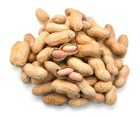 Dried peanuts in closeup