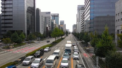 Shot of beautiful landscape & building along the streets of Japan