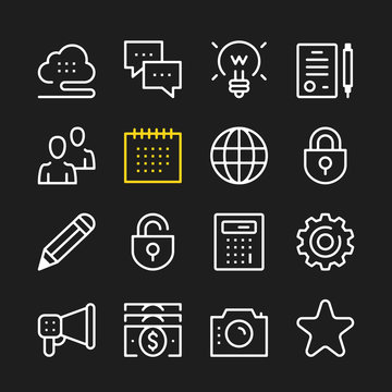 Business line icons. Modern graphic elements, simple outline thin line design symbols. Vector icons set
