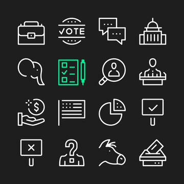 Government line icons. Modern graphic elements, simple outline thin line design symbols. Vector icons set