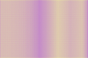 Purple yellow dotted halftone. Halftone vector background. Vertical smooth dotted gradient.