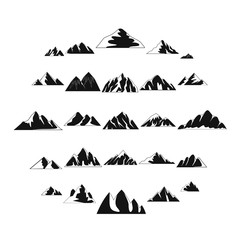 Mountain icons set. Simple illustration of 25 mountain vector icons for web