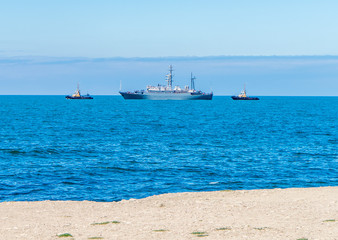 Ships of the Russian Navy in Sevastopol in the Crimea, in Russia
