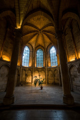 Obraz premium Warm light inside Saint-Remi abbey in Reims, France
