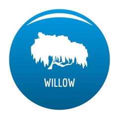 Willow tree icon vector blue circle isolated on white background 