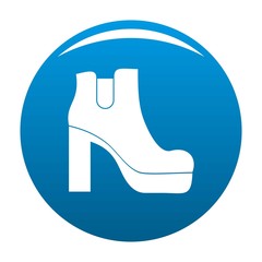 Woman shoes icon vector blue circle isolated on white background 