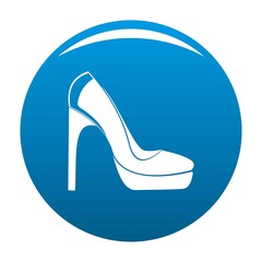 Woman shoes icon vector blue circle isolated on white background 
