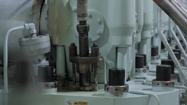 Injection valve on cylinder head of marine diesel engine