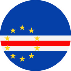Cape Verde Flag Vector Round Flat Icon