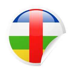 Central African Republic Flag Vector Round Corner Paper Icon
