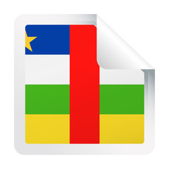 Central African Republic Flag Vector Square Corner Paper Icon