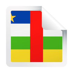 Fototapeta premium Central African Republic Flag Vector Square Corner Paper Icon