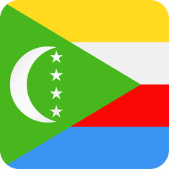 Comoros Flag Vector Square Flat Icon