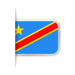 Fototapeta premium Democratic Republic of the Congo Flag Vector Bookmark Icon