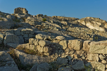 Sunrise view of The ancient Thracian city of Perperikon, Kardzhali Region, Bulgaria