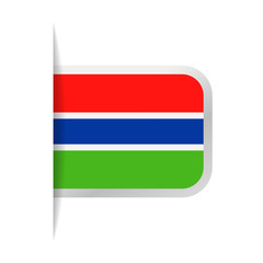 Gambia Flag Vector Bookmark Icon