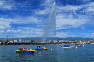 Lac et jet d'eau de Gen&egrave;ve, Suisse