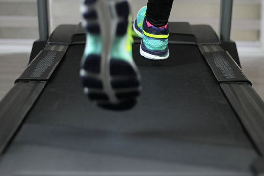 Running on a treadmill 