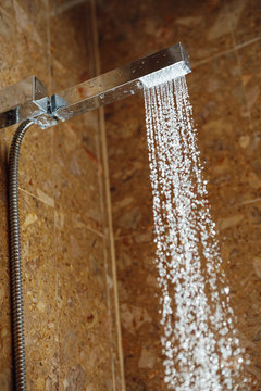 hot shower with water stream