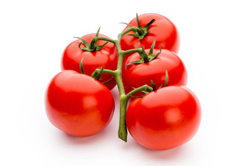 Tomato isolated on white background.