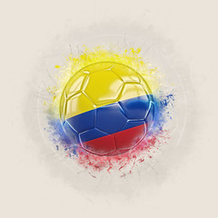 Grunge football with flag of colombia