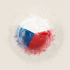 Grunge football with flag of czech republic
